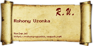 Rohony Uzonka névjegykártya